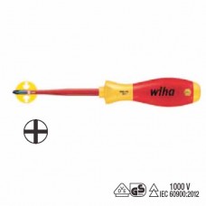 Wiha SoftFinish® Electric SlimFix Phillips Screwdriver - Individually Tested Protective Insulation 1,000 V AC, VDE and GS Tested - PH 1 - 35393